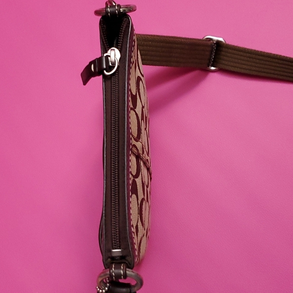 Coach Bags Coach Signature Logo Jacquard Crossbody Bag Brown Poshmark